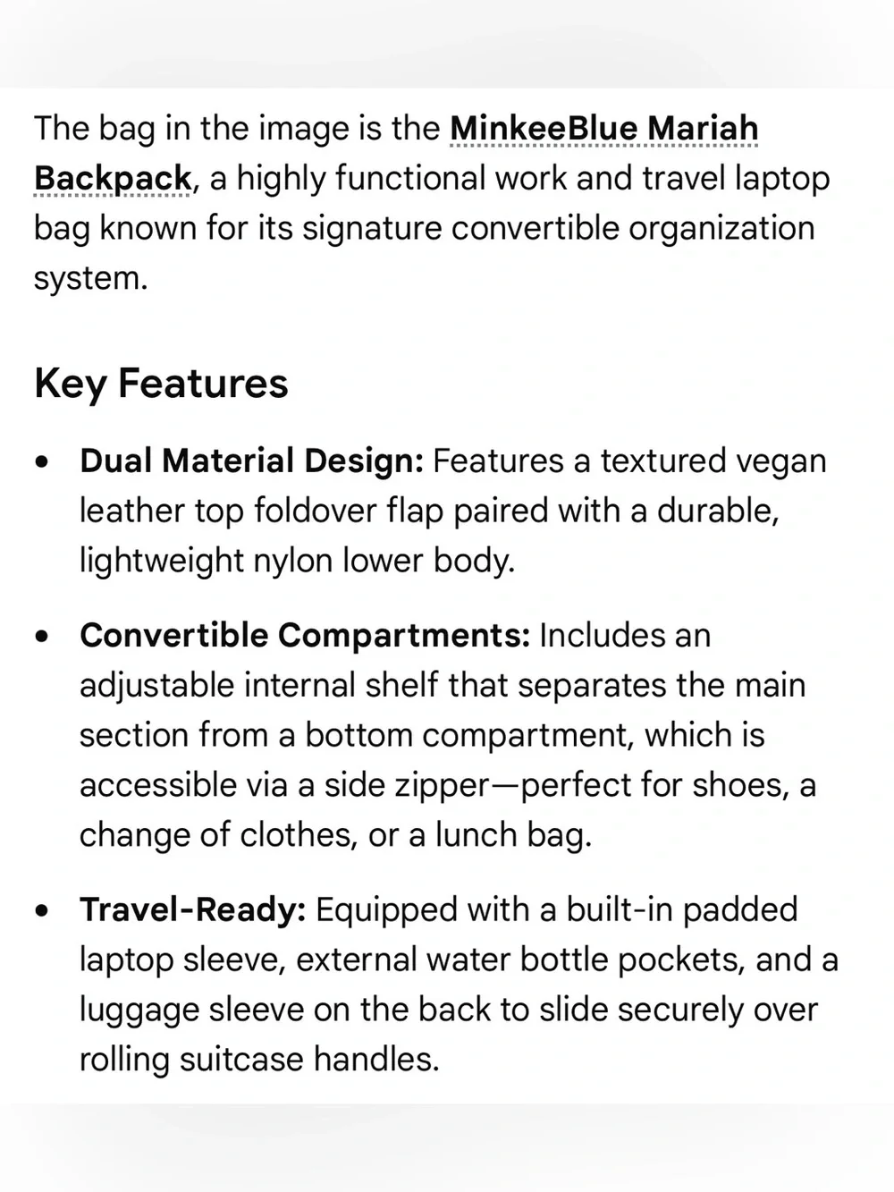 Minkeeblue Mariah Backpack